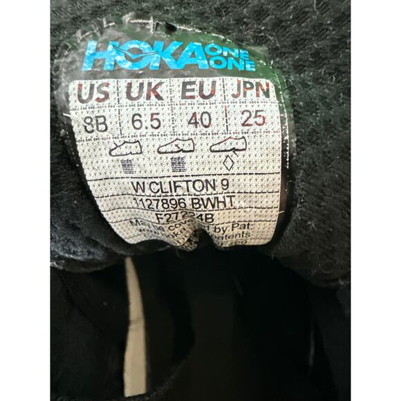 Hoka One One Clifton 9 Shoes Womens Size 8 B Black Running Cushioned - Picture 7 of 8